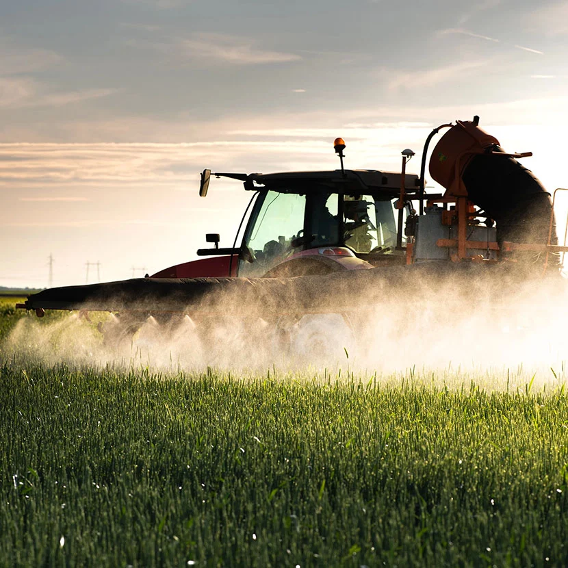 Industry fertilizers tractor spraying pesticides in a field2
