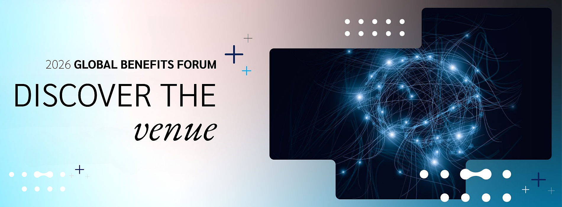 Gradient background brand blue and grey VENUE 1 