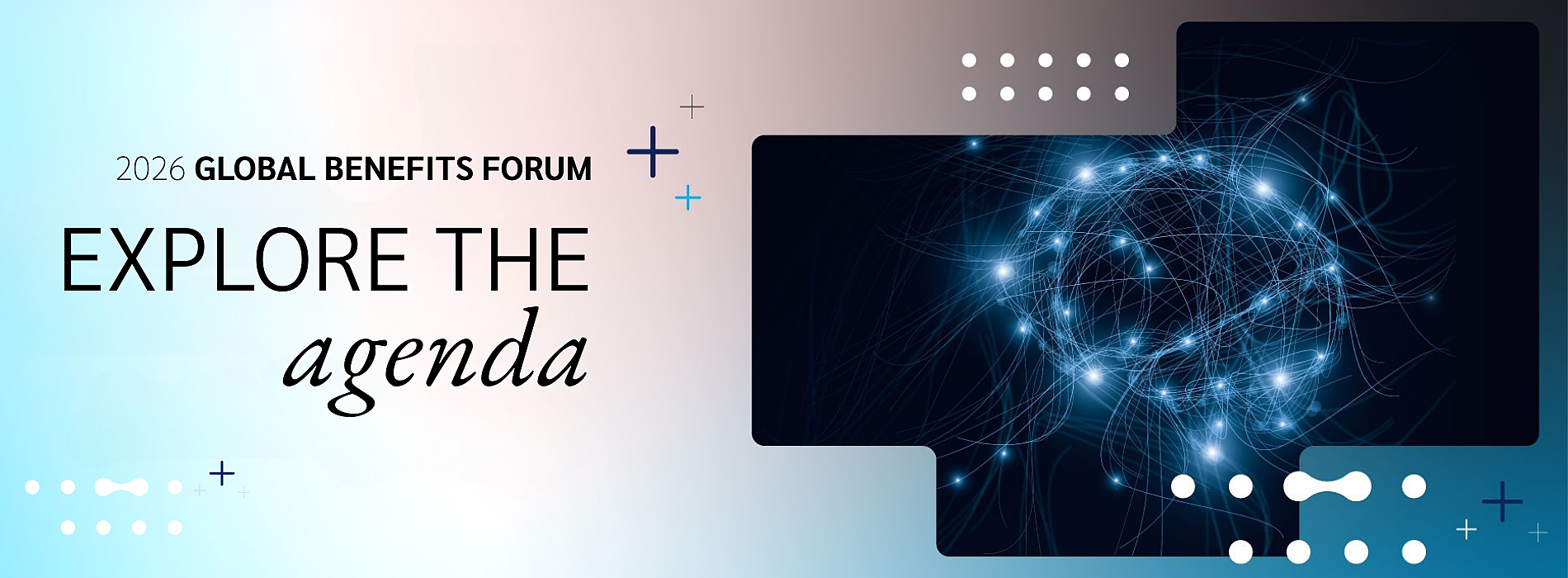 Gradient background brand blue and grey AGENDA 1 